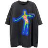 imageAelfric Eden Mens Oversized Graphic Tees Y2k Washed Cotton T Shirt Distorted Portrait Print Crewneck Tee01black