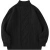 imageAelfric Eden Oversized Sweater for Women Turtleneck Long Sleeve Sweater Arctic Velvet Knit PulloverBlack