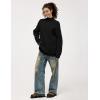 imageAelfric Eden Oversized Sweater for Women Turtleneck Long Sleeve Sweater Arctic Velvet Knit PulloverBlack