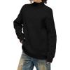 imageAelfric Eden Oversized Sweater for Women Turtleneck Long Sleeve Sweater Arctic Velvet Knit PulloverBlack