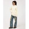 imageAelfric Eden Oversized Sweater for Women Turtleneck Long Sleeve Sweater Arctic Velvet Knit PulloverWhite