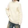 imageAelfric Eden Oversized Sweater for Women Turtleneck Long Sleeve Sweater Arctic Velvet Knit PulloverWhite