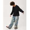 imageAelfric Eden Oversized Sweaters Mohair Furry Sweater Crewneck Knit Casual Soft Pullover 2025 Trendy OutfitsBlack