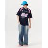 imageAelfric Eden Oversized TShirt Color Blocking Number 24 Print Tee Shirts Cotton Soft Casual Summer Jersey StreetwearNavy Blue