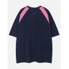 imageAelfric Eden Oversized TShirt Color Blocking Number 24 Print Tee Shirts Cotton Soft Casual Summer Jersey StreetwearNavy Blue