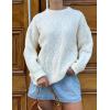 imageAelfric Eden Vintage Oversized Sweaters Crewneck Knit Pullover Baggy Loose Casual Cable Sweater 2025 Fall ClothesBeige