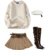 imageAelfric Eden Vintage Oversized Sweaters Crewneck Knit Pullover Baggy Loose Casual Cable Sweater 2025 Fall ClothesBeige