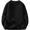 imageAelfric Eden Vintage Oversized Sweaters Crewneck Knit Pullover Baggy Loose Casual Cable Sweater 2025 Fall ClothesBlack