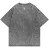 imageAelfric Eden Washed Lightning Graphic Tees Y2k Oversized TShirts Vintage Unisex Streetwear Cotton Shirt Casual Summer TopsGrey
