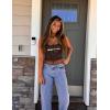 imageAelfric Eden Women Halter Tank Tops Leopard Print Cami Top Crop Camisole Y2k Trendy Going Out TopsBrown