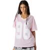 imageAelfric Eden Womens Jersey Tshirts Letter Printed Tees V Neck Mesh Short Sleeve 2025 Y2k Summer Casual Tops Clothes01 Pink