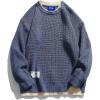 imageAelfric Eden Mens Oversized Sweater Fake Two Basic Classic Sweaters Casual Soft Pullover Streetwear TopsBlue