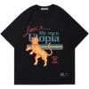 imageAelfric Eden Mens Oversized T Shirts Tees Tiger Graphic Tee Print Cotton Tops Streetwear Casual ShirtBlack