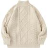 imageAelfric Eden Oversized Sweater for Women Turtleneck Long Sleeve Sweater Arctic Velvet Knit PulloverApricot