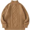 imageAelfric Eden Oversized Sweater for Women Turtleneck Long Sleeve Sweater Arctic Velvet Knit PulloverCoffee Grey