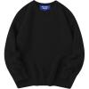 imageAelfric Eden Oversized Sweaters Mohair Furry Sweater Crewneck Knit Casual Soft Pullover 2025 Trendy OutfitsBlack