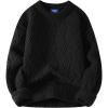 imageAelfric Eden Vintage Oversized Sweaters Crewneck Knit Pullover Baggy Loose Casual Cable Sweater 2025 Fall ClothesBlack