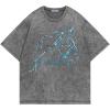 imageAelfric Eden Washed Lightning Graphic Tees Y2k Oversized TShirts Vintage Unisex Streetwear Cotton Shirt Casual Summer TopsGrey