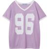 imageAelfric Eden Womens Jersey Tshirts Letter Printed Tees V Neck Mesh Short Sleeve 2025 Y2k Summer Casual Tops ClothesPurple