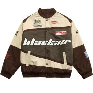imageAelfric Eden Mens Motorcycle Jacket Blackair Moto Varsity Baseball Jacket Women Vintage CoatsBrown