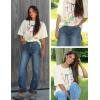 imageAelfric Eden Bow Shirt for Women Oversized Graphic Tees Y2K Cute Print Short Sleeve TShirt Casual Summer Cotton TopBeige