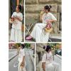 imageAelfric Eden Bow Shirt for Women Oversized Graphic Tees Y2K Cute Print Short Sleeve TShirt Casual Summer Cotton TopWhite