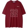 imageAelfric Eden Mens Jersey Shirts Mesh Print Number Unisex Oversized Graphic Tees Short Sleeve Casual T Shirt Y2k TopsWine Red