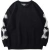 imageAelfric Eden Skeleton Sweater Crew Neck Vintage Oversized Long Sleeve Y2k Pullover Skull Halloween SweaterA1black