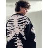 imageAelfric Eden Skeleton Sweater Crew Neck Vintage Oversized Long Sleeve Y2k Pullover Skull Halloween SweaterA1black
