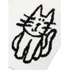 imageAelfric Eden Womens Pullover Sweater Hand Drawn Cat Graphic Printed Oversized Sweater Fall Winter Fashion Couple TopsWhite