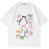 imageAelfric Eden Bow Shirt for Women Oversized Graphic Tees Y2K Cute Print Short Sleeve TShirt Casual Summer Cotton TopWhite
