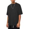 imageAelfric Eden Mens Oversized T Shirt Vintage Acid Wash Short Sleeve Crewneck Shirts Cotton Solid Summer Basic Tee StreetwearBlack