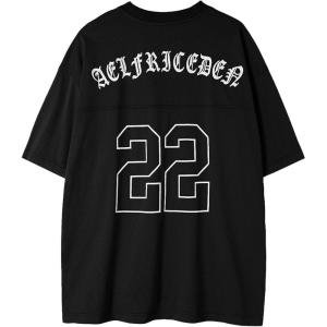 imageAelfric Eden Mens Jersey Shirts Mesh Print Number Unisex Oversized Graphic Tees Short Sleeve Casual T Shirt Y2k TopsBlack