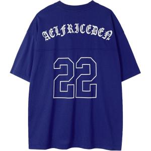 imageAelfric Eden Mens Jersey Shirts Mesh Print Number Unisex Oversized Graphic Tees Short Sleeve Casual T Shirt Y2k TopsNavy Blue