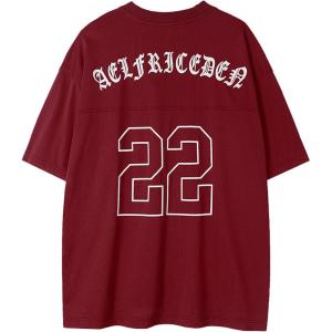 imageAelfric Eden Mens Jersey Shirts Mesh Print Number Unisex Oversized Graphic Tees Short Sleeve Casual T Shirt Y2k TopsWine Red