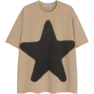 imageAelfric Eden Oversized Star Graphic Tees Men Vintage Washed Heavyweight Cotton Trendy Streetwear T Shirts UnisexKhaki
