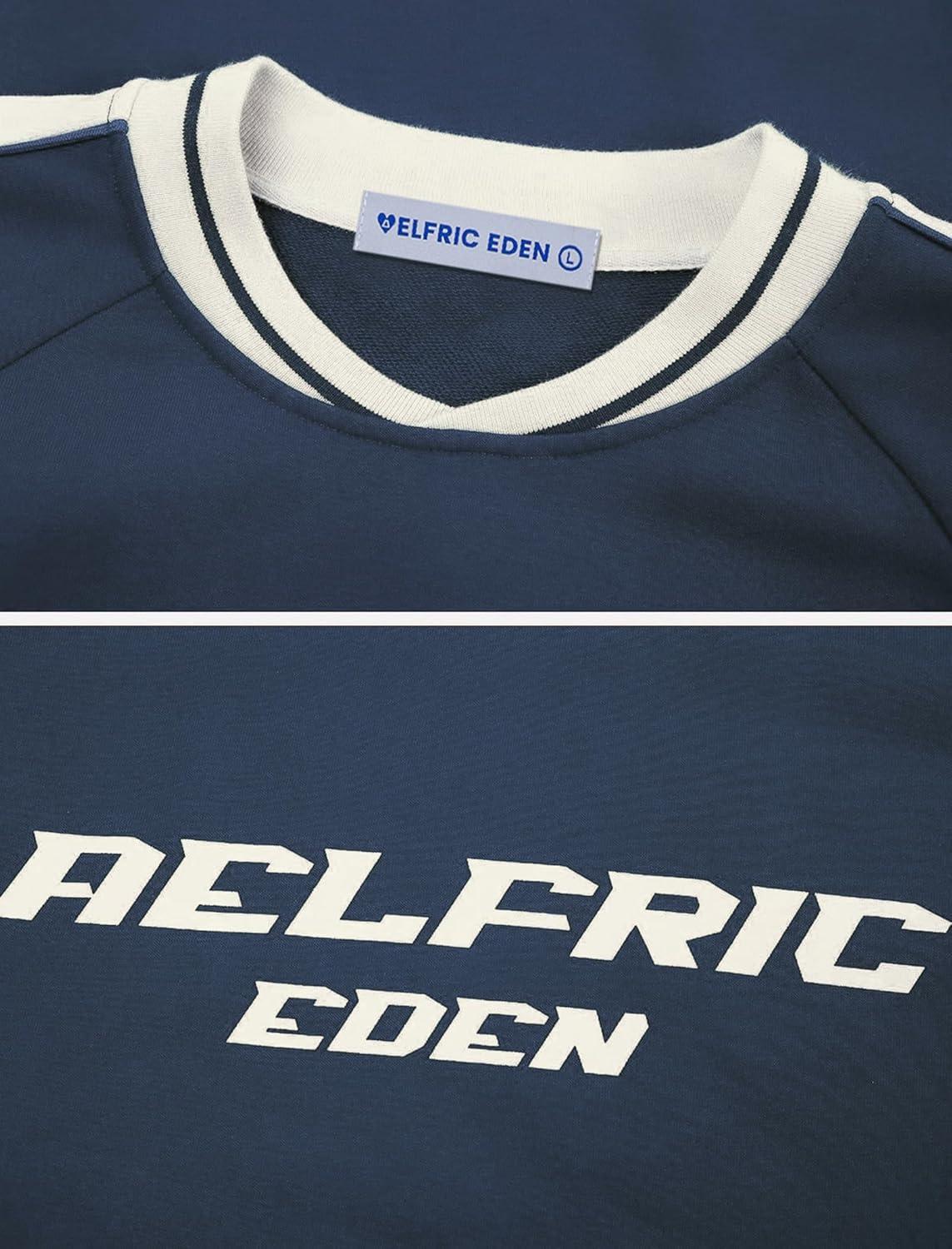 imageAelfric Eden Oversized Crewneck Sweatshirts for Men Red Vintage Graphic Pullover Loose Fit Streetwear Long Sleeve TopBlue