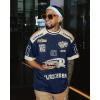 imageAelfric Eden 90s Oversized T Shirts Unisex Grahpic Jersey Printed Casual Tees Streetwear Vintage Summer Top TshirtDark Blue