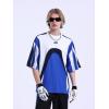 imageAelfric Eden Graphic Tees Y2k Mens Oversized T Shirt Color Block Racing Streetwear Shirts Unisex Casual Summer TopsBlue