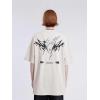 imageAelfric Eden Mens Graphic Tees Y2k Flame Star Print Oversized T Shirts Vintage Streetwear Shirt Casual TopsBeige