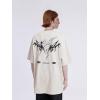 imageAelfric Eden Mens Graphic Tees Y2k Flame Star Print Oversized T Shirts Vintage Streetwear Shirt Casual TopsBeige