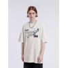 imageAelfric Eden Mens Graphic Tees Y2k Flame Star Print Oversized T Shirts Vintage Streetwear Shirt Casual TopsBeige