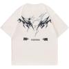 imageAelfric Eden Mens Graphic Tees Y2k Flame Star Print Oversized T Shirts Vintage Streetwear Shirt Casual TopsBeige