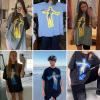 imageAelfric Eden Mens Oversized T Shirts Tees Distorted Portrait Print Crew Neck Cotton Tops Streetwear Casual Shirt01blue