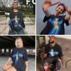 imageAelfric Eden Mens Oversized T Shirts Tees Distorted Portrait Print Crew Neck Cotton Tops Streetwear Casual ShirtBlack