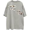 imageAelfric Eden Mens Oversized T Shirts Tees Distorted Portrait Print Crew Neck Cotton Tops Streetwear Casual ShirtLight Gray