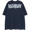 imageAelfric Eden Metalic Graphic Tees Men Y2k Oversized T Shirts Women Vintage Tees Unisex Summer TopsNavy Blue