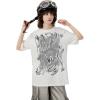 imageAelfric Eden Metalic Graphic Tees Men Y2k Oversized T Shirts Women Vintage Tees Unisex Summer TopsWhite