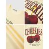 imageAelfric Eden Oversized Graphic Tees Unisex Cherries Print T Shirts Casual Summer Short Sleeve Top Cotton Cute Tee ShirtApricot