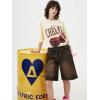 imageAelfric Eden Oversized Graphic Tees Unisex Cherries Print T Shirts Casual Summer Short Sleeve Top Cotton Cute Tee ShirtApricot
